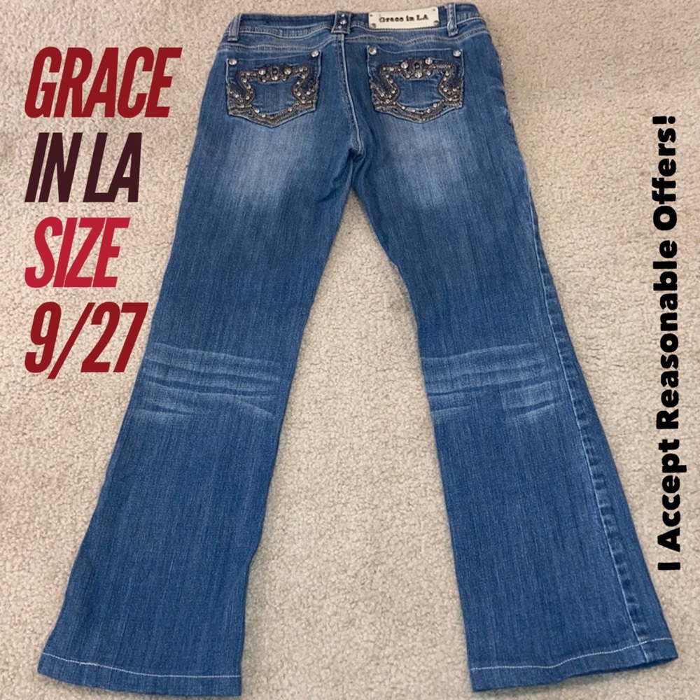 Grace in LA Sz 9/27” Gold, Silver, Crystal studded - Picture 2 of 15